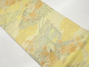 本佐賀錦九百錦花車に孔雀・几帳模様織出し袋帯